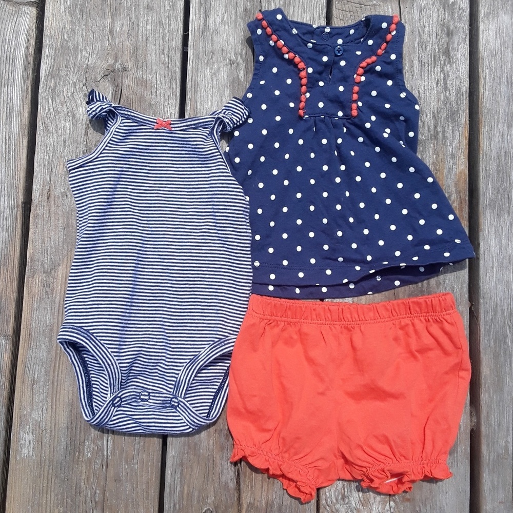 Welcome Summer Orange & Navy Set